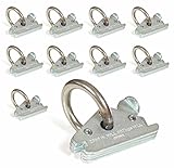 10-Pack Heavy Duty Steel E-Track O Ring Tie-Down Anchors w/E Track Spring Fitting Attachments, O-Rings, Tie Down Cargo Loads to ETrack TieDown System (Color May Vary)