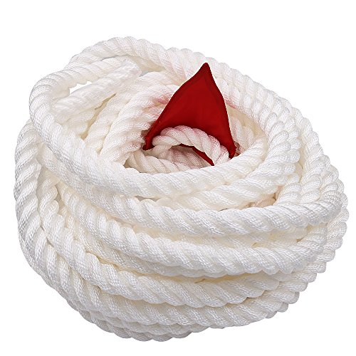 X XBEN Tug of War Rope with Flag for Kids, Teens and Adults, Soft Polypropylene Rope Games for Team Building Activities, Family Reunion, Birthday Party-55 Feet