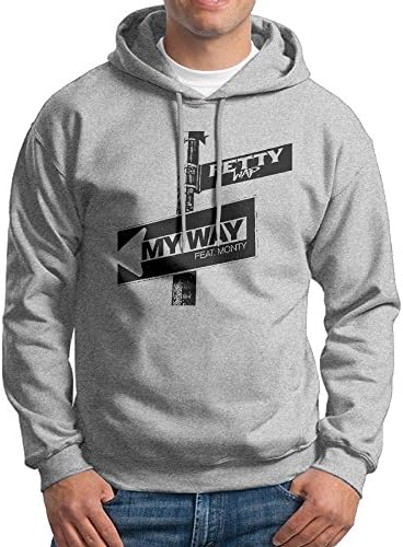Fetty Wap My Way Road Sign Mens Hooded Sweatshirt Sweater Adult Long-sleeve Pullover Cotton Hoodie Fit Holiday Use To Baseball Ash Small
