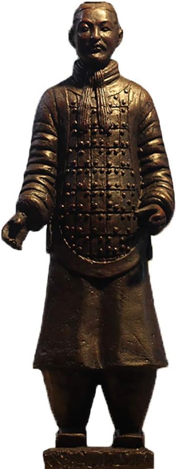 Terracotta Warrior Statue, Ancient China Qin Dynasty Terracotta Warrior Sculpture, Bronze Finish Home Decor Display Gifts Multiple Presentation B 27x15x12cm (11x6x5 inch)