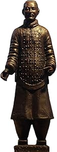 Terracotta Warrior Statue, Ancient China Qin Dynasty Terracotta Warrior Sculpture, Bronze Finish Home Decor Display Gifts Multiple Presentation B 27x15x12cm (11x6x5 inch)