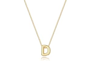 Lisitine Bubble Initial Necklaces Dainty Gold Letter Necklace 14K Gold Plated Cute Name Choker Necklaces for Women Trendy Gold Personalized Jewelry Gift for Women