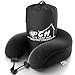 Pete Gear Hub Travel Pillow - Memory Foam Neck Pillow - Airplane Pillow for Car, Bus, Train Travel, Rest - 3 Carry Travel Pillowcase - Protective Black Velour Cover - Extra Blue Cover