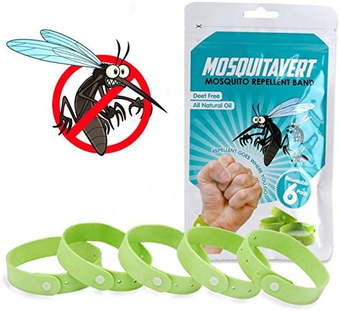 Mosquitavert All Natural Mosquito Repellent Bracelets - Six (6) Pack - Deet Free - Deters Bugs for Hours - Natural Oil Bug Repellent - Kid Safe Bracelet - Perfect For Travel