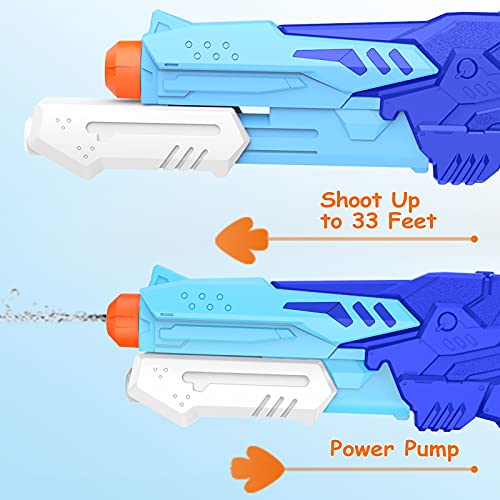 Kiztoys Pistola de Agua, 600ml Pistolas de Agua para Niños Niñas, Potente Chorro de Agua con un Alcance Largo 8m-10m, Water Pistol Gun para Batalla de Agua, Fiestas de Verano al Aire Libre