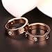 Luxury Shine Celebrity Love Rose Gold-Plated Band Ring for Women (HaveDiamond, 6)