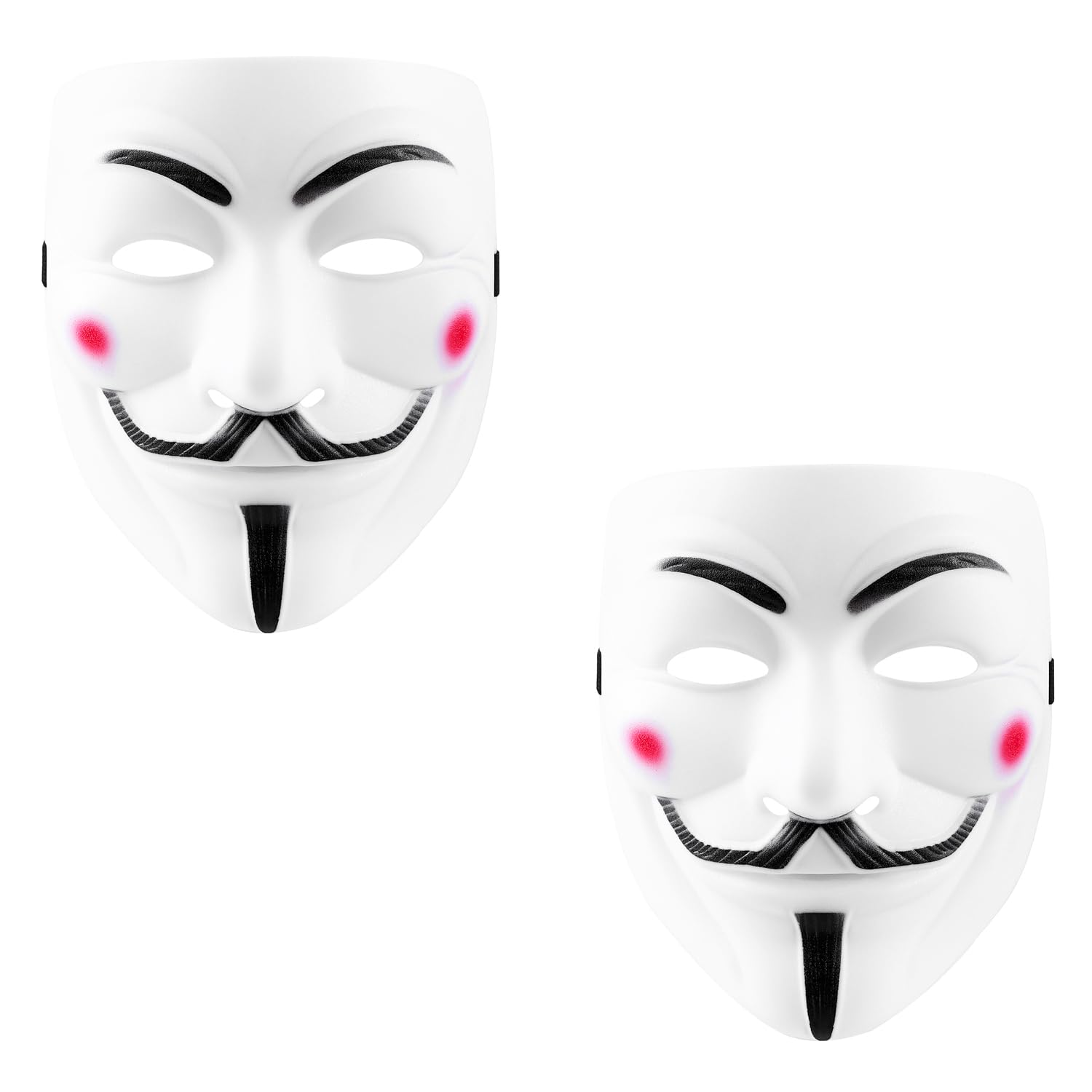 Komonee 2 x V For Vendetta White Halloween Mask Adult Costume Party Guy Fawkes Anon Fancy Dress Outfit (HM24)