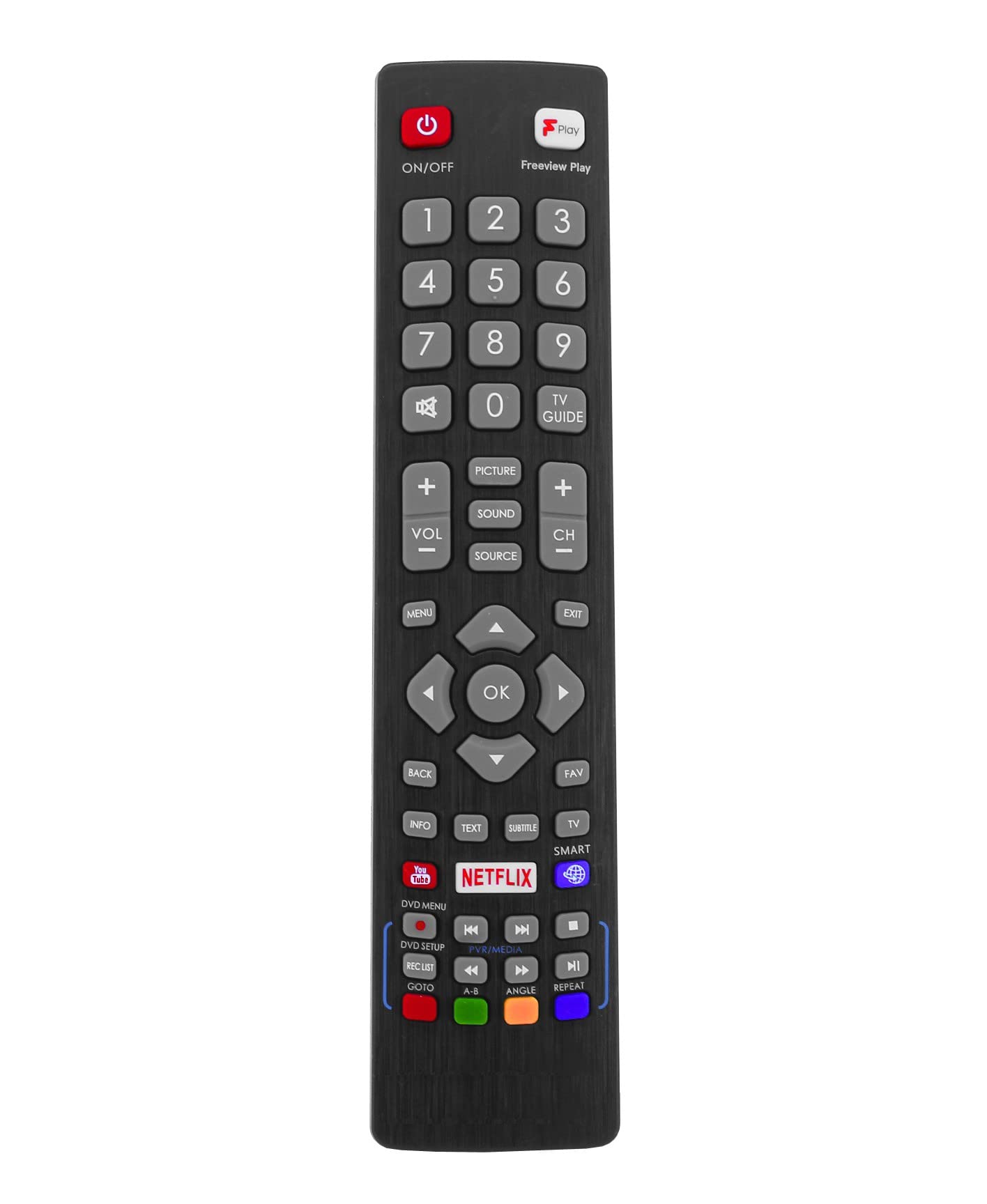 121AV Replacement remote control Compatible with Blaupunkt POF/RMC/0001 Smart TV 32/138Q-GB-11B4-EGPF-UK