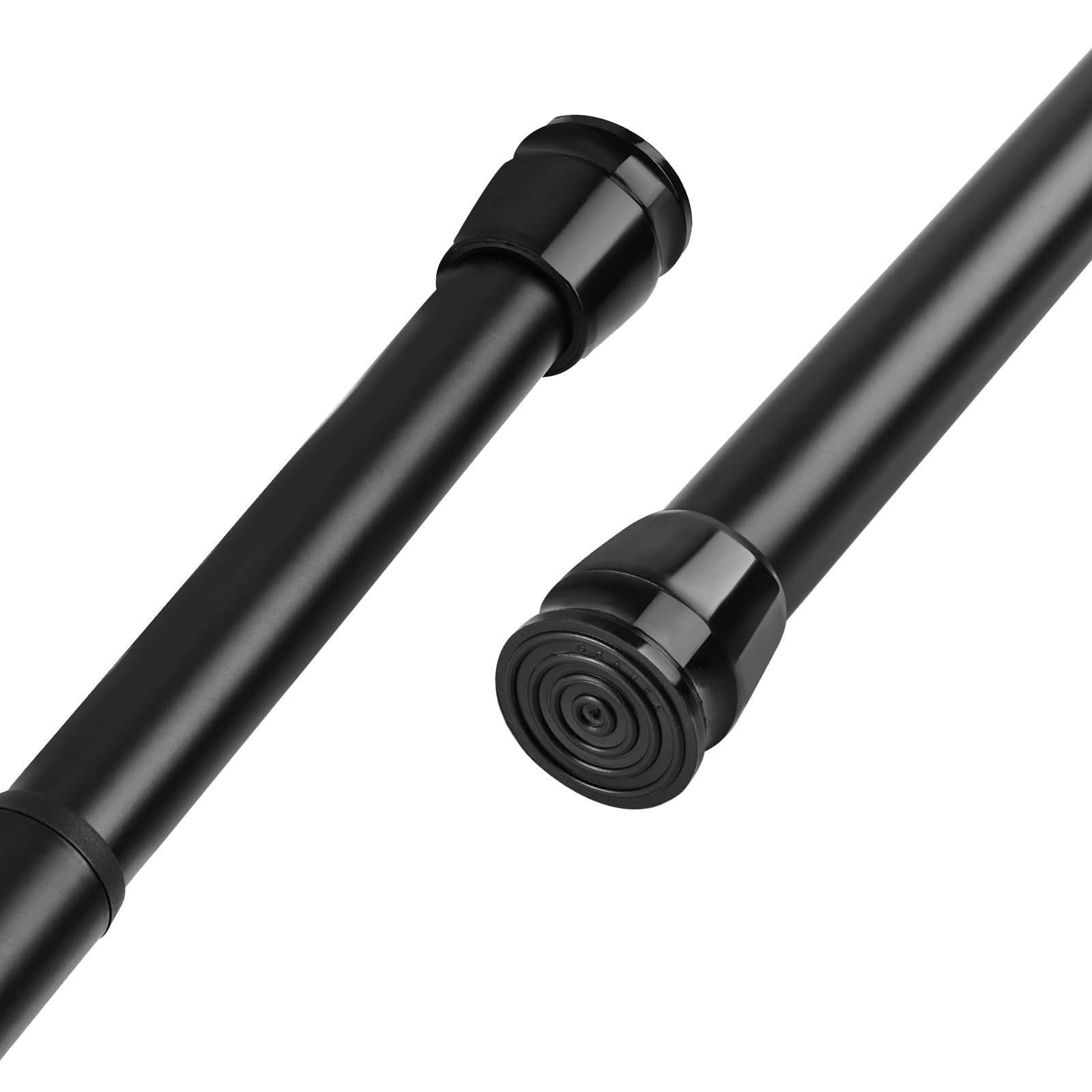 Extendable Curtain Poles 90-160cm Shower Curtain Rods Tension Rods for Curtains Shower Curtain Rails NO Drill for Shower Curtain, Windows, Door Curtain, Bathroom and Wardrobe, Black