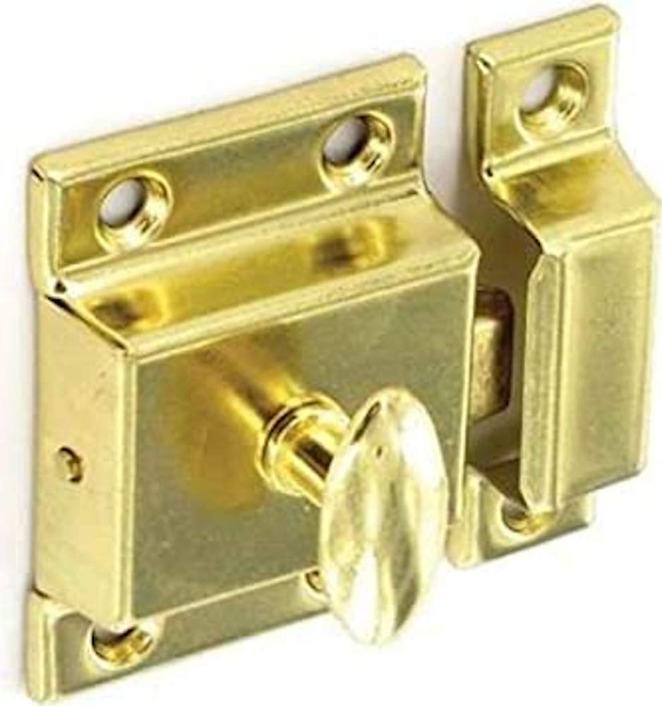 Merriway BH02220 Cupboard Cabinet Turn Catch Latch , 45mm (1.3/4 inch) - Brass Plated