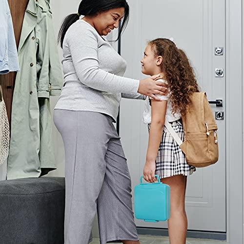 Victarvos Lunch Box with Cutlery & Sauce Pot, Leakproof Bento Box with Removable Compartments, Large Lunchbox for Kid and Adult, BPA Free, Microwave & Dishwasher Safe, Blue