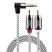 3.5mm to RCA Cable,CableCreation 3 Feet Angle 3.5mm Male to 2RCA Male Auxiliary Stereo Audio Y Splitter Gold-Plated for Smartphones, MP3, Tablets, Speakers,Home Theater,HDTV,1m