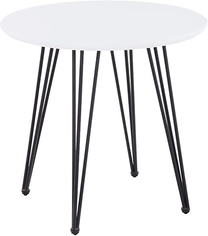Brown Goldfan Round Dining Table Retro Design Kitchen Wooden Table With Black Metal Legs For Dining Room Living Room Office Furniture Dining Room Furniture Tennesseegreenac Com