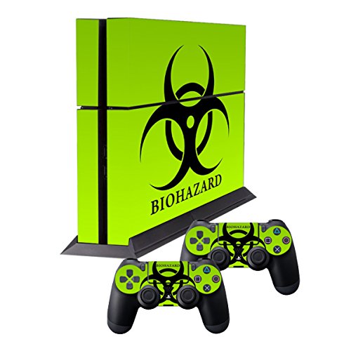 Skins for PS4 Controller - Decals for Playstation 4 Games - Stickers Cover for PS4 Console Sony Playstation Four Accessories Faceplate with Dualshock 4 Two Controllers Skin - Biological Harzard - Thumbnail 3
