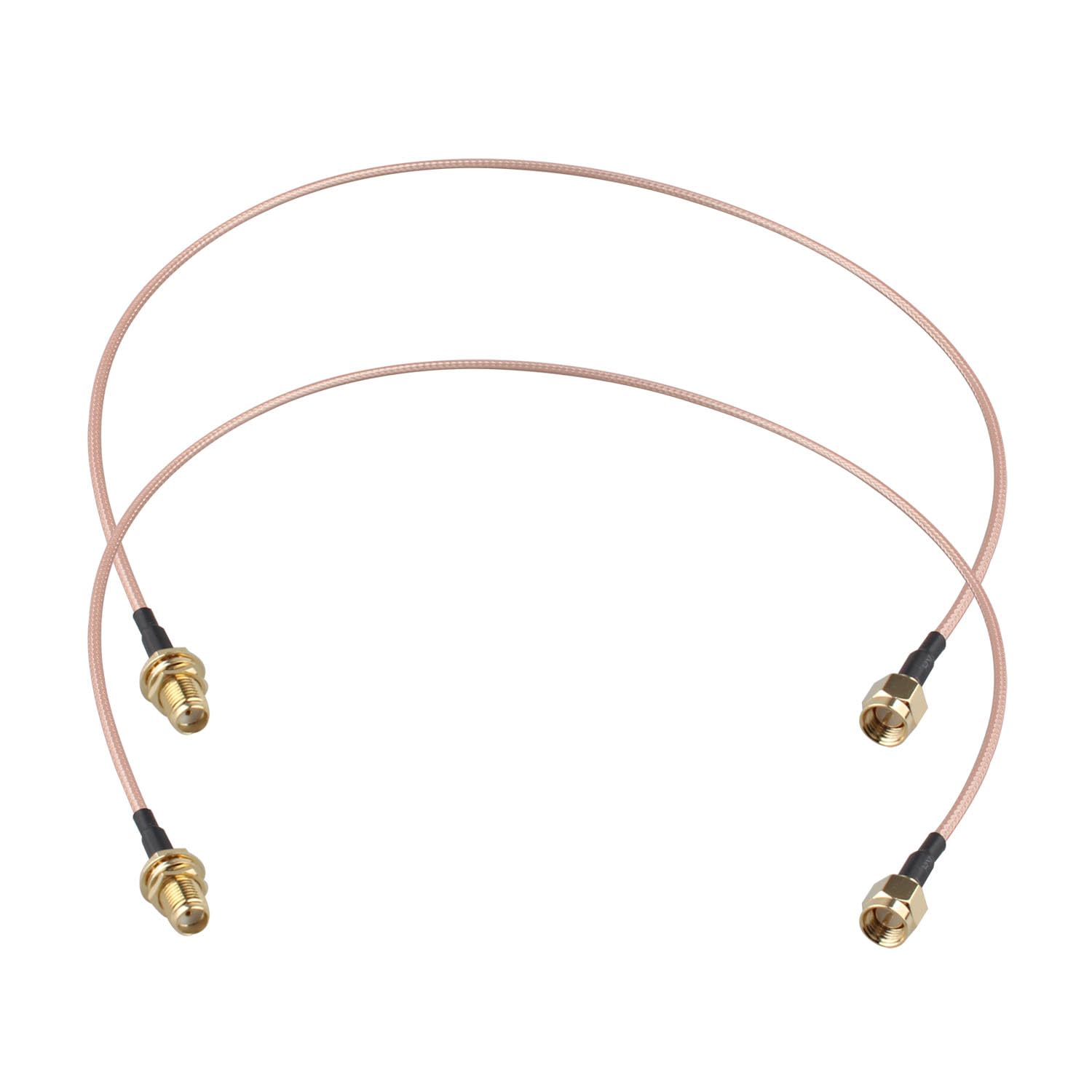 Futheda 2pcs SMA Female Bulkhead Mount to SMA Male WiFi Aerial Antenna Extension Cable RG316 Coaxial Cable 50cm/20 inch for Wireless PCI Express PCIE Network Card WiFi Router USB Adapter