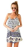 Bluetime Women's Casual Sexy Deep V Neck Floral Print Camisole Dress