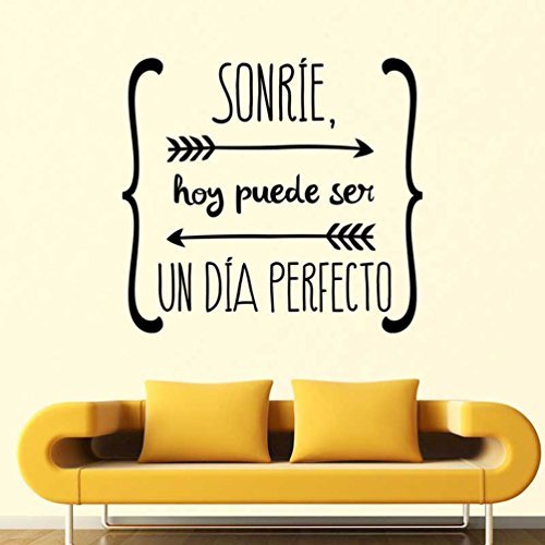 Kililaya Spanish Quote Word Pattern Living Room Bedroom Wall Sticker Home Family Decor Decal Art Graphic Wall Mural Wallpaper (DW0661)