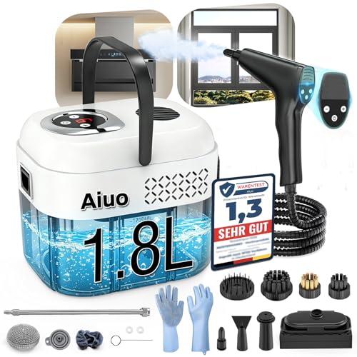 17-in-1 Steam Cleaner 1.8L, US HSD Technology - 120°C High Temperature Sterilisation, Graphene Heating Technology - Heating Time 8S, Steam Cleaner Handheld Length 4 m, for Kitchen, Bathroom, Car