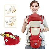 Baby Carrier Soft Sling All Carry with Hip Seat 360 Positions Award-Winning Ergonomic Child and Newborn Seats (RED)