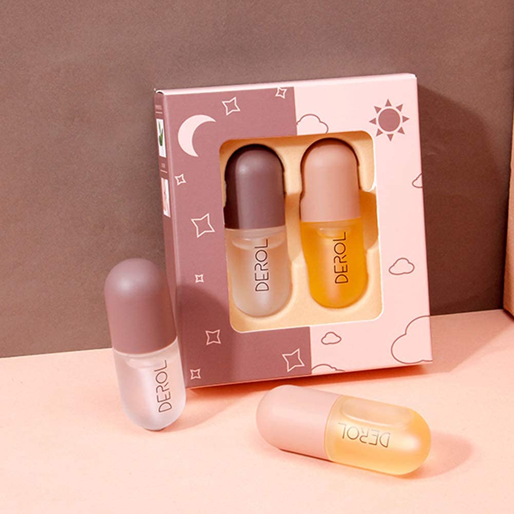 Lip Plumper Set, Natural Plumping Lip Care Essence, Plumping Lip Enhancer and Lip Care Serum, Fuller Hydrating & Reduce Fine Lines, Reduce Lip Line & Repair Lips, Day & Night: Beauty