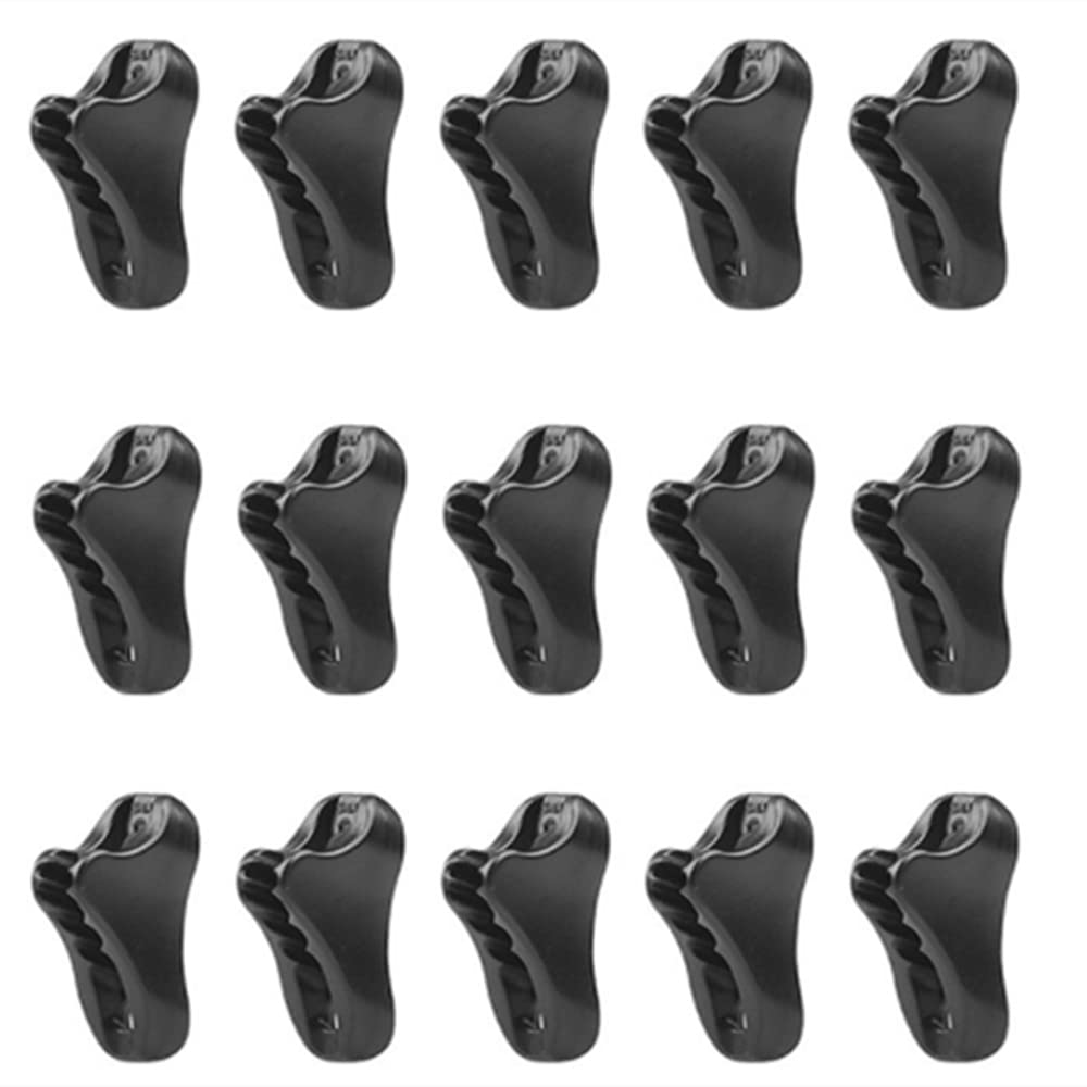 16 Pcs Mini Plastic Rope Tensioner Cord Adjuster Wind Rope Buckle Anti-slip Adjustable Tool for Camping Hiking Outdoor Activit, 3.2x1.8x0.9, Black, 7.5×6×0.8 (122)