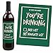 Big Dot of Happiness Red and Green Christmas - Holiday Decorations for Women and Men - Wine Bottle Label Stickers - Set of 4
