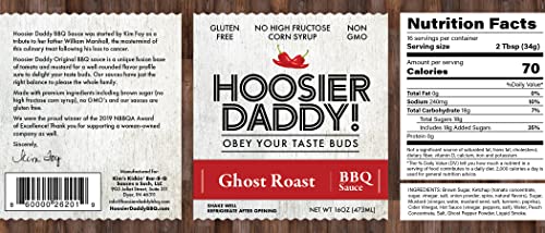 HOOSIER DADDY BBQ SAUCE GHOST ROAST 16OZ