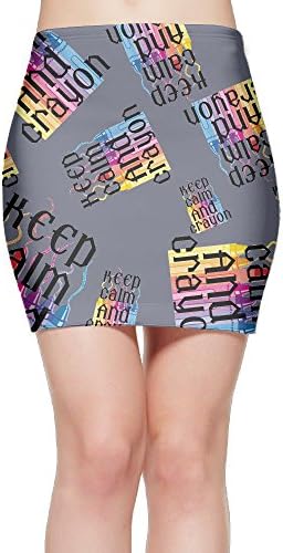 FGd1 Skirts Keep Calm and Crayon Women High Waist A-Line Mini Short Skirts