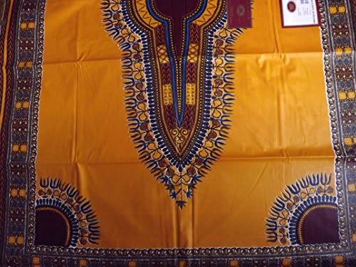 Print by Vlisco in Holland, Real dutch Java, DASHIKI , Angelina Yellow Mustard 6 yards