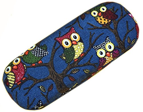 Lesirit Hard Shell Eyeglass Case Glasses Holder (Owl-Blue) - Thumbnail 6