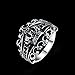 Herinos Stainless Steel Black Crown Ring Halloween with Hollowed-Out Design