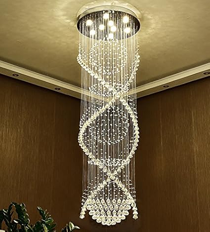 Moooni Modern Double Spiral Crystal Chandelier Lighting For Foyer
