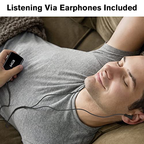 Voice Activated Recorder,64 GB Digital Voice Audio Recorder Recording Device with Playback Mini Tape Dictaphone USB MP3 Mic 750 Hour Capacity 40-Hour Battery for Lecture Interview Meeting Class Gift