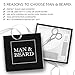 Man&Beard - Stainless Steel Beard Shaping Tool and Scissors Kit for Beard Trimming and Grooming in Premium Gift Box