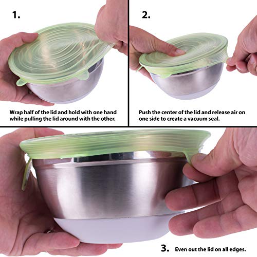 image for 7 Packs Multi Purpose - 10x Stretchable and Durable,6 Silicone Reusabl