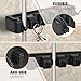Auwey Mop Broom Holder Wall Mount with Hook Gripper Slot, Garden Storage Rack Mop Broom Handle Kitchen Storage Garage Garden Tools Commercial Organizer (5 Position 6 Hooks)