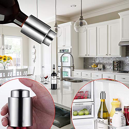 Vacuum Wine Stoppers, with Time Scale Record Wine Stoppers,Reusable Beverage Bottle Sealer and Inner Rubber Keep Fresh,Best Gifts for Wine Lovers