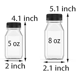 Hulless 5 Pcs 8 Ounce Plastic Juice Bottle Drink