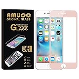 Amuoc HD Ballistic Glass Screen Protector for iPhone 6/6S, 2 Pack,Rose Gold