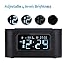 Radio Alarm Clock Charger with 2 Outlets and 2 USB Ports Charging Station / Wireless Bluetooth Speaker / Micro SD / Snooze / 4 Dimmer /Battery Backup /Digital Clock for Bedrooms , Black
