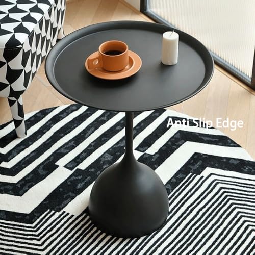 Sofa Side Table Small Coffee Table Anti-Rust Waterproof, Home Side Tables for Small Spaces，End Tables for Living Room Bedroom Balcony Office (BLACK)