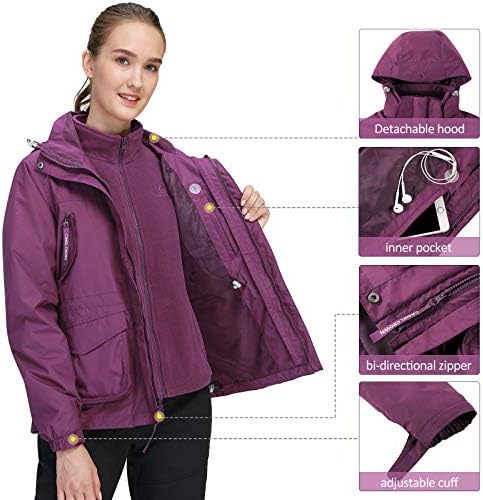 Black waterproof ski jacket with multiple pockets, including an internal pocket.