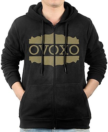 Man's Ovoxo Logo Drake Owl Hooded Sweatshirt Zip-Front