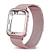 HONEJEEN Compatible with Apple Watch Band 38mm 42mm with Case, Stainless Steel Mesh Milanese Loop with Adjustable Magnetic Closure Replacement for iWatch Band Series 3 2 1