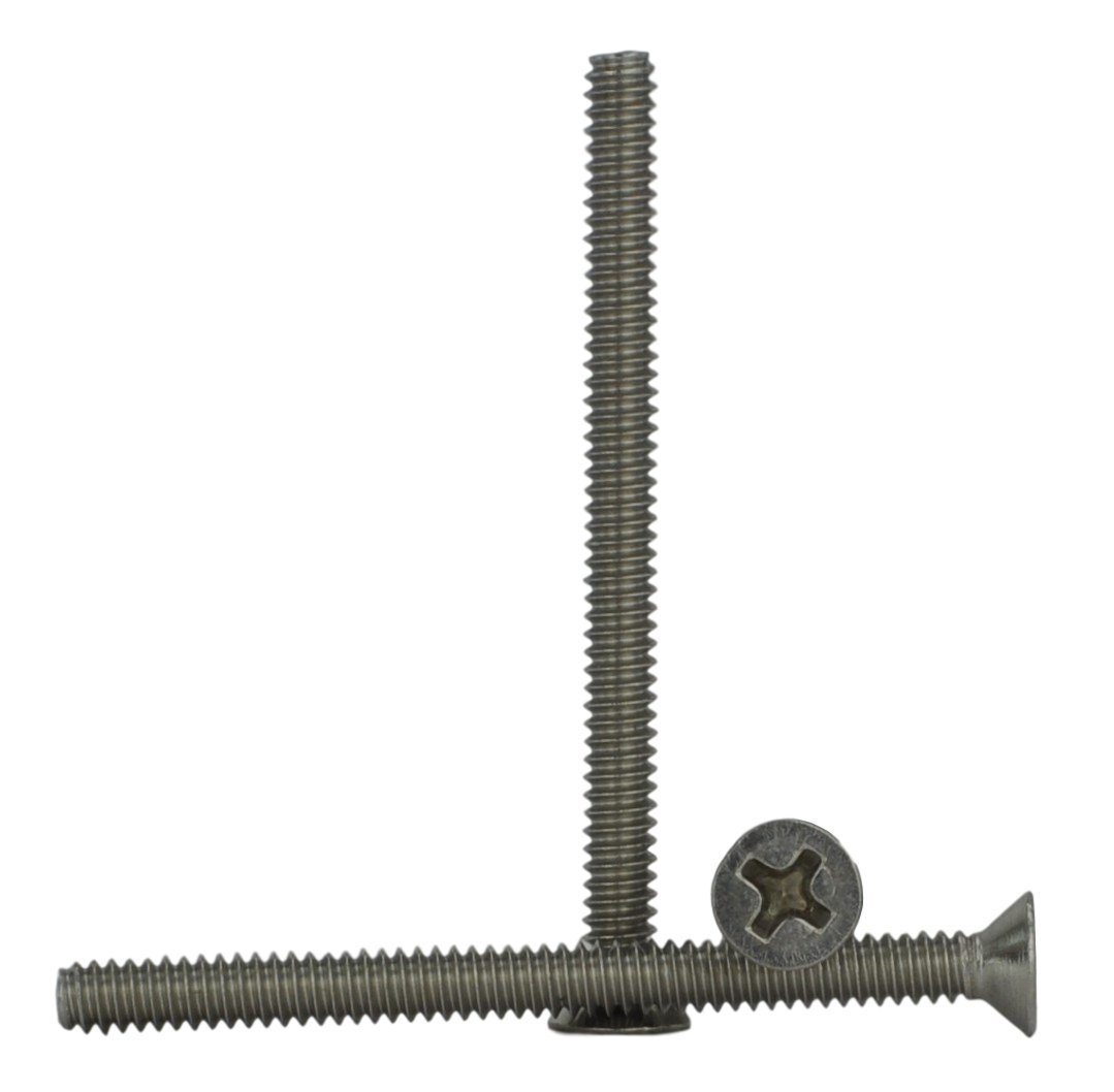 Stainless 6-32 x 1-3/4" (3/8" to 2" Available) Flat Head Machine Screws, Full Thread, Phillips Drive, Stainless Steel 18-8, Machine Thread (6-32 x 1-3/4")