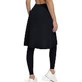 Women Knee Length Skirts with Leggings,Skirted Leggings Women,Knee Length Midi Long Swim Skorts