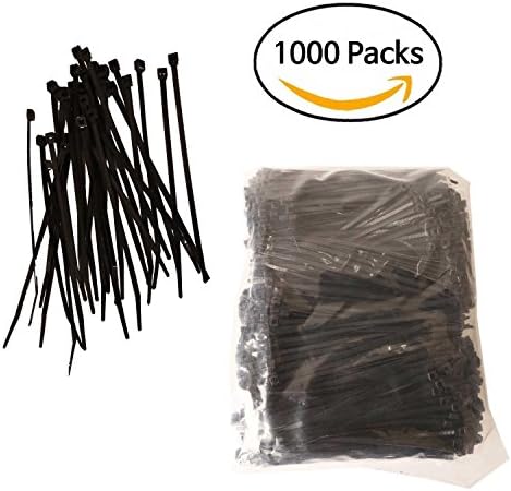 EGunit | Multi-Pupose Black Nylon Cable Ties | Wire Ties for Home office Garage Workshop Havy Duty(4 Inch, 1000pcs)