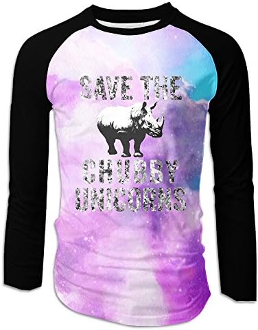 D4F Tee Save The Chubby Unicorns Mens Quick-Dry Funny Long Sleeve Shirt