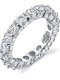 3.50MM Sterling Silver 925 Eternity Ring Engagement Wedding Band Ring with Cubic Zirconia CZ