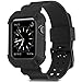 Compatible Apple Watch Band 38mm Case, Camyse Shockproof Rugged Protective Cover with Bands Stainless Steel Clasp for iWatch Apple Watch Series 3, 2, 1 Sport Edition for Men Women grils boys - Black